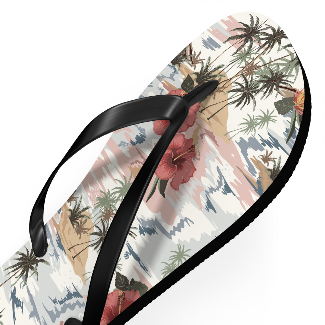 Tropical Print Flip Flops