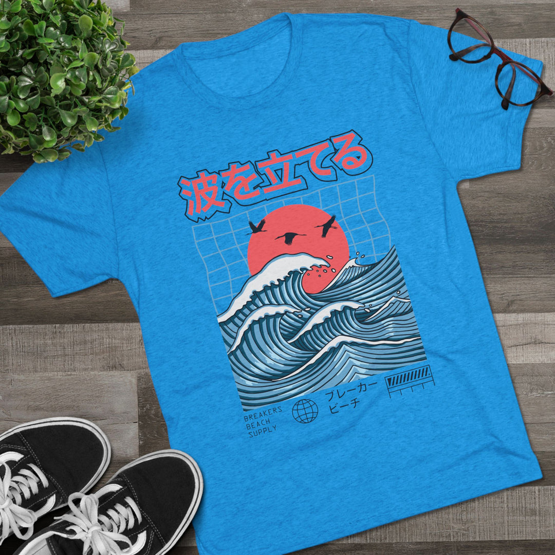 Wave Breaker Graphic Tee — Japanese Surf Sunset T-Shirt