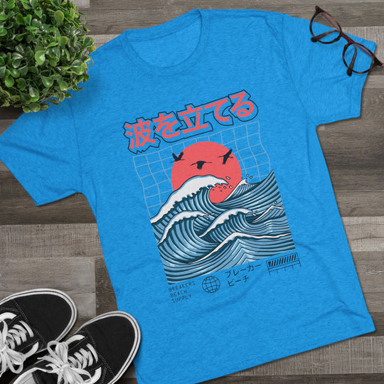 Wave Breaker Graphic Tee — Japanese Surf Sunset T-Shirt