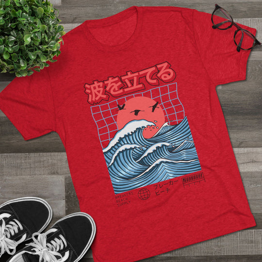 Wave Breaker Graphic Tee — Japanese Surf Sunset T-Shirt