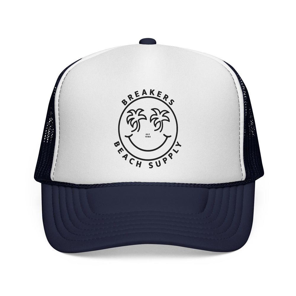 Breakers Beach Supply Trucker Cap – Smiley Palm Tree Mesh Hat