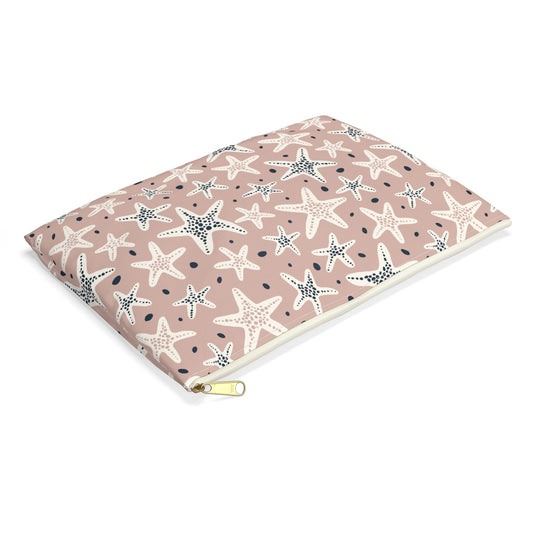 Pink Star Fish Accessory Pouch