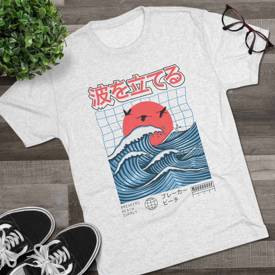 Wave Breaker Graphic Tee — Japanese Surf Sunset T-Shirt