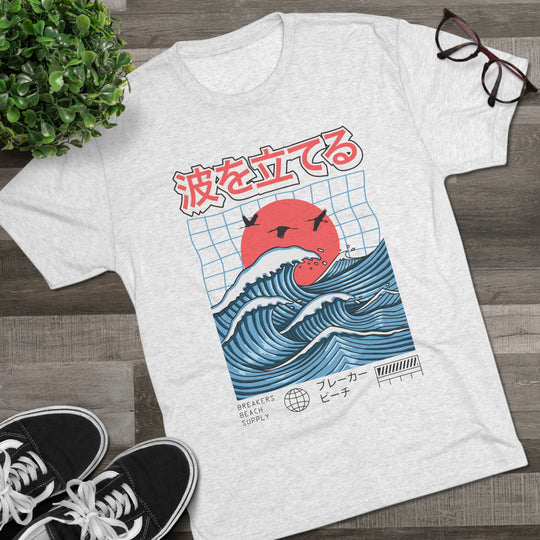 Wave Breaker Graphic Tee — Japanese Surf Sunset T-Shirt