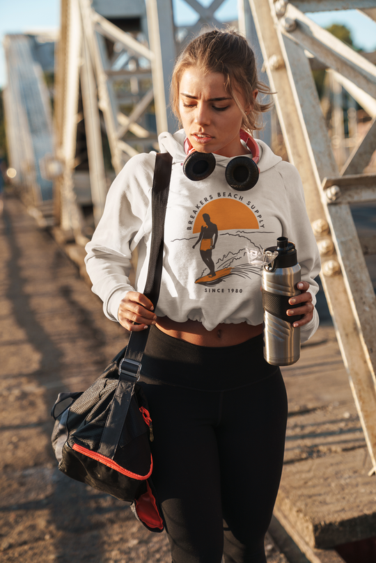 Retro Surfer Women’s Lightweight Cropped Hoodie