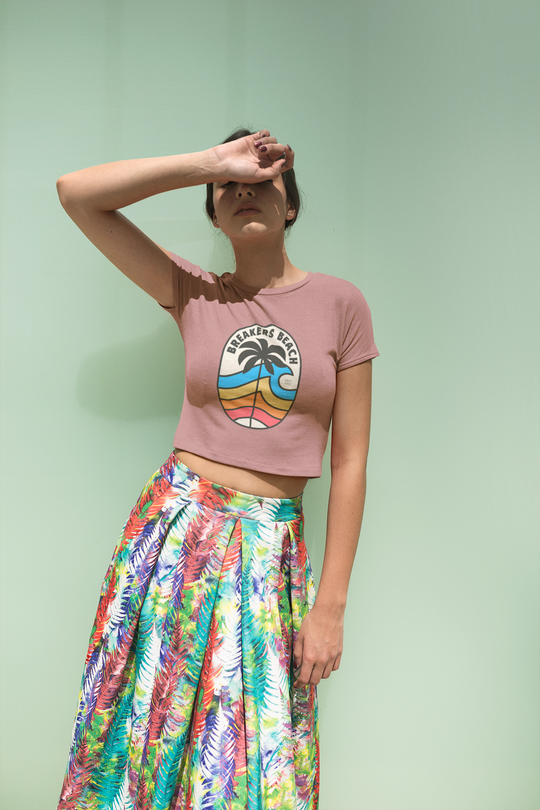 Rainbow Wave Women’s Flowy Cropped Tee